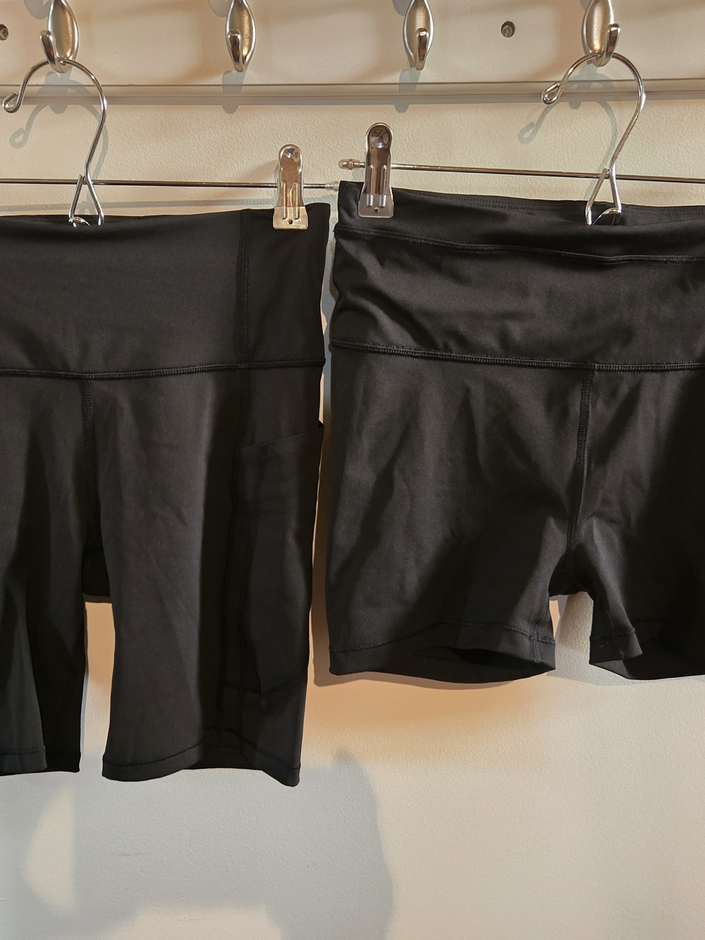 Athleta Black High-Waist Bike Shorts with Pockets 2 Pairs